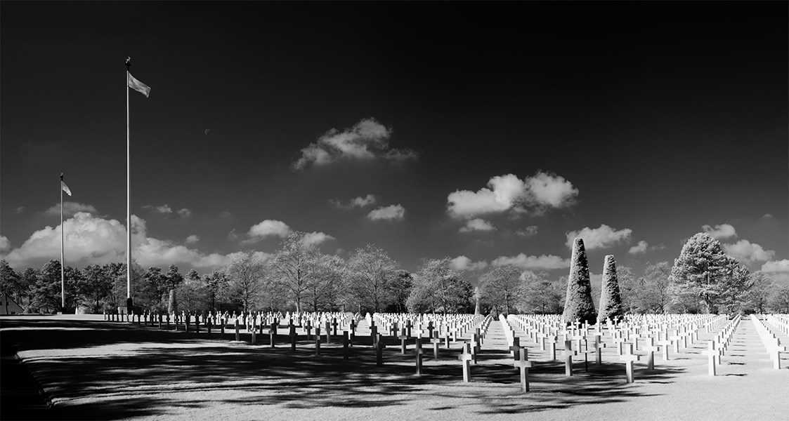 Infrared Panoramic Photo of Military Cemetary.